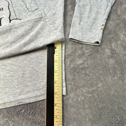 Adidas Girls XL 16 Grey Heather Smiley Face Graphic Long Sleeve Hooded Tee