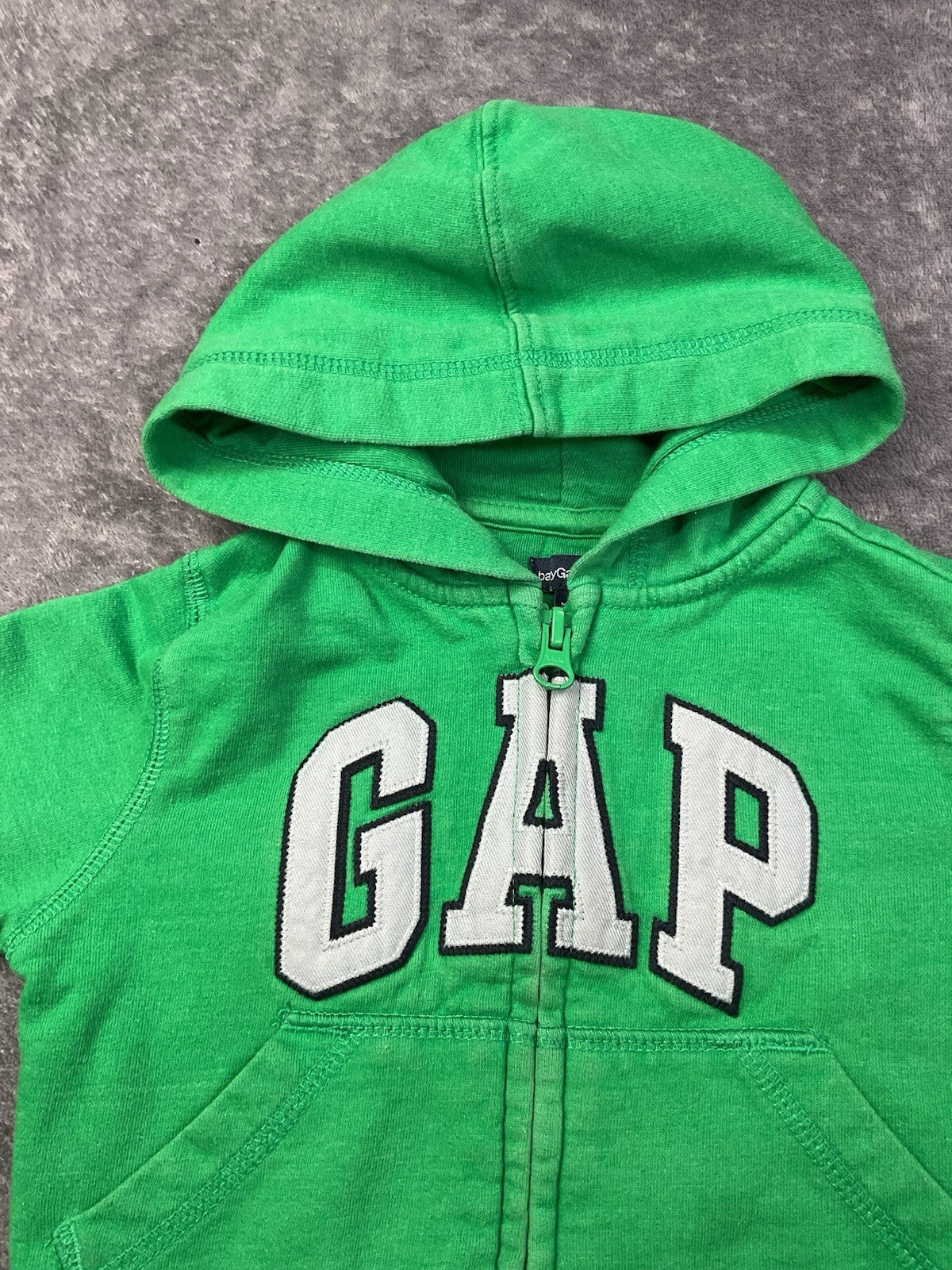 Baby Gap Green Full Zip Hoodie Sweatshirt Hooded Jacket 6-12 Months Unisex