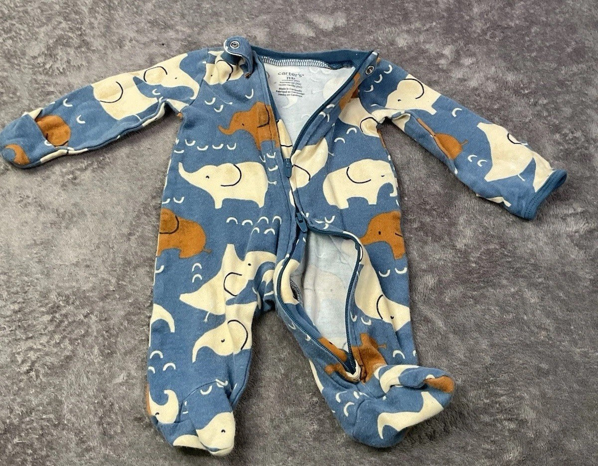 🐘 Carter's Elephant Dual-Zip Sleeper (Newborn)