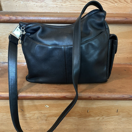 Liz Claiborne Genuine Leather Black Shoulder Bag