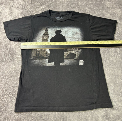 BBC Sherlock TV Series Graphic T-Shirt Black XSmall Benedict Cumberbatch Tee