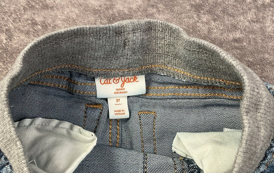 Cat & Jack Skinny Jeans 2T Light Wash Pull On Denim Pants Drawstring Toddler