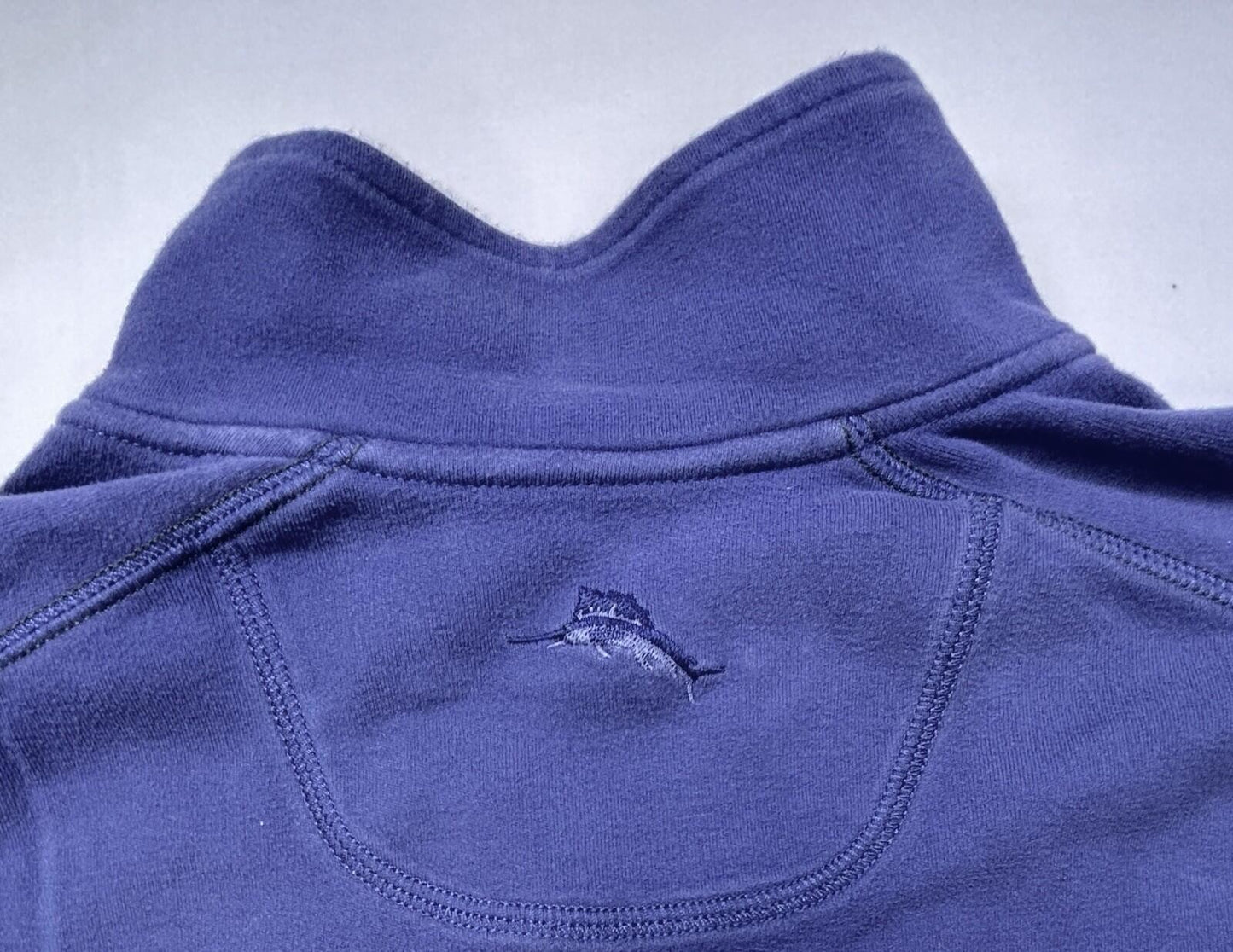 Tommy Bahama XL 100% Pima Cotton Quarter Zip Pullover Blue Sweatshirt Men’s