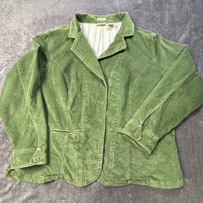 St Johns Bat Corduroy Blazer Jacket Green Lined Stretch 3XL