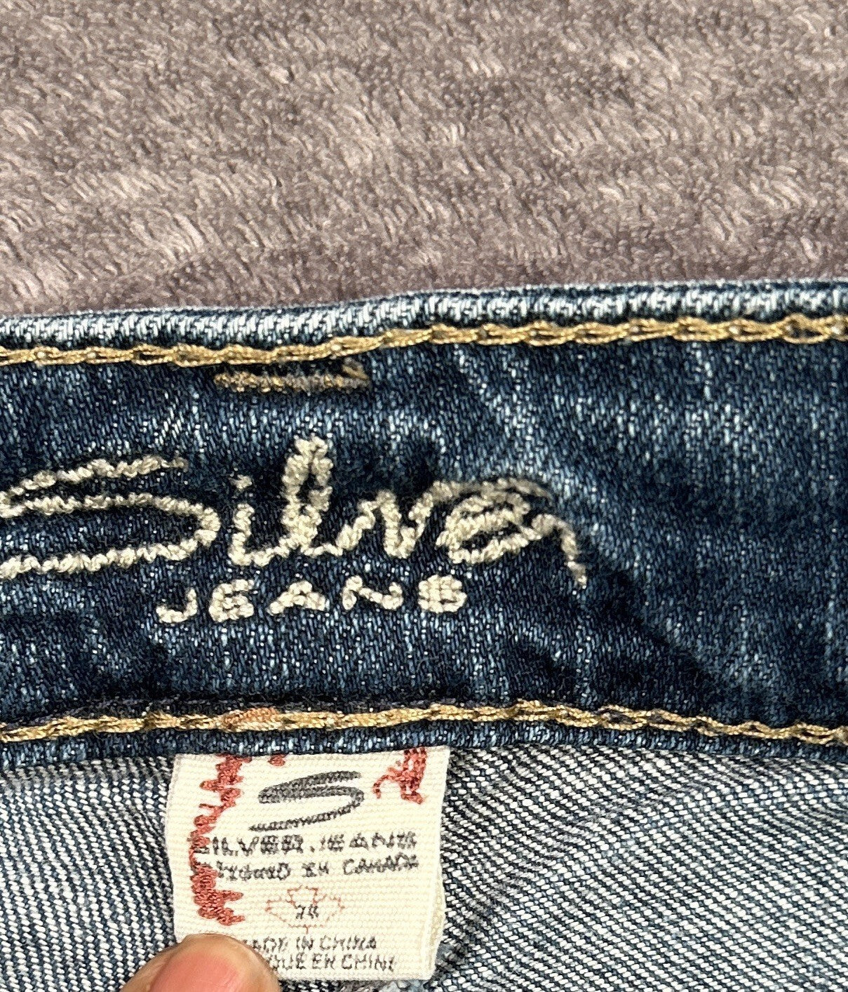 Silver Jeans Sam Womens 28 Low Rise Distressed Bootcut Jeans Medium Wash