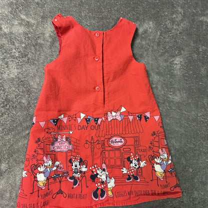 Disney at George Minnie Mouse Daisy Duck Red Dress Girls 12-18 months