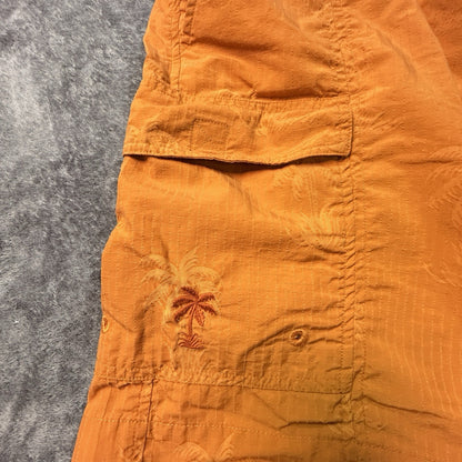Tommy Bahama Men’s XL Orange Palm Tree Swim Trunks Cargo Board Shorts