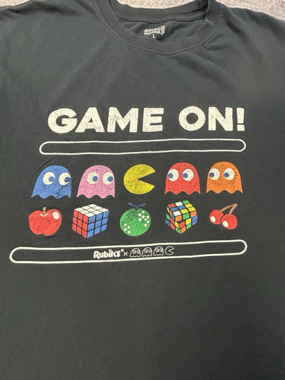 Brisco Pac-Man Rubik's Cube Graphic T-Shirt Black Large
