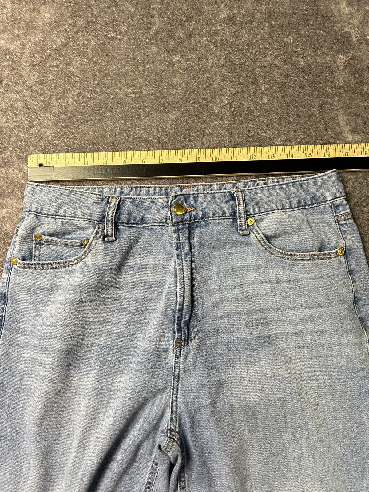 OAT New York Cloud Luxe Jeans Womens 12/31 High Rise Wide Leg Light Wash Denim