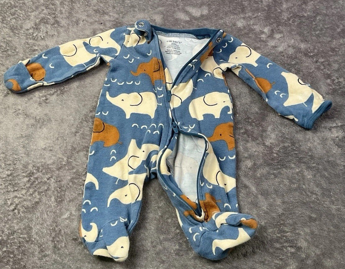 🐘 Carter's Elephant Dual-Zip Sleeper (Newborn)