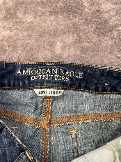 American Eagle Outfitters Girls Shortie Denim Shorts Size 00 Super Stretchy Dark
