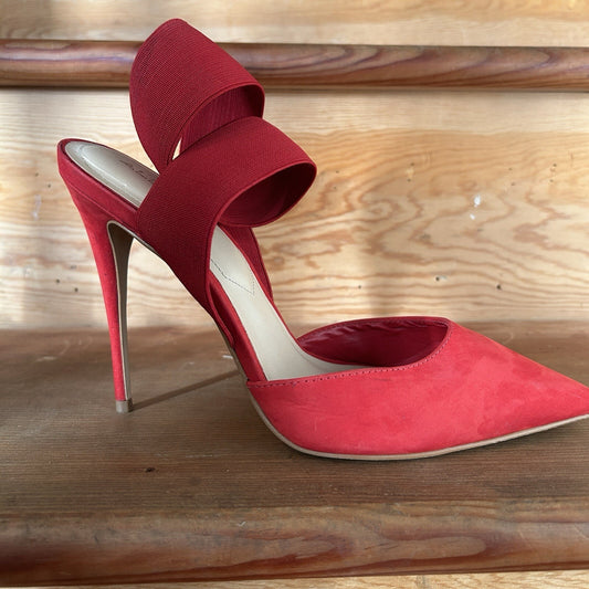 ALDO Red Suede Ybelilla Pointed w/Wrap-Around Elastic Strap