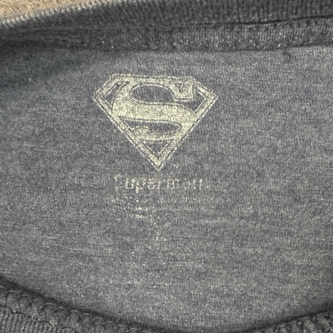 DC Comics Superman Logo T-Shirt Blue Distressed Graphic Superhero Tee