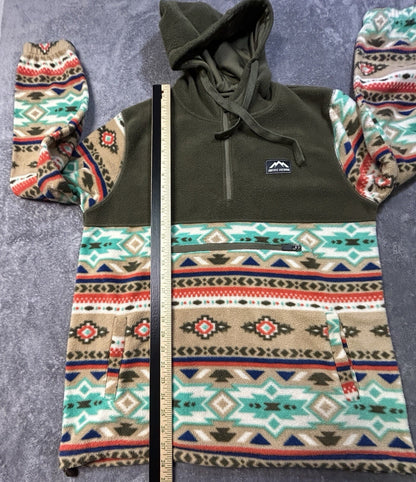 Massive Outdoor Fleece Hoodie Quarter Zip Tribal Aztec Medium