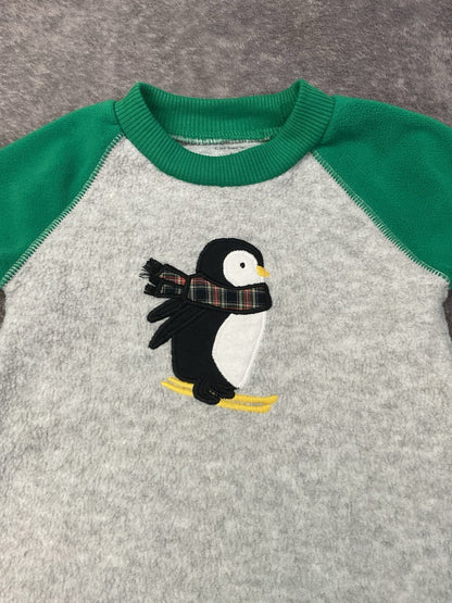 🐧 Carter's Fleece Penguin Romper (6M)