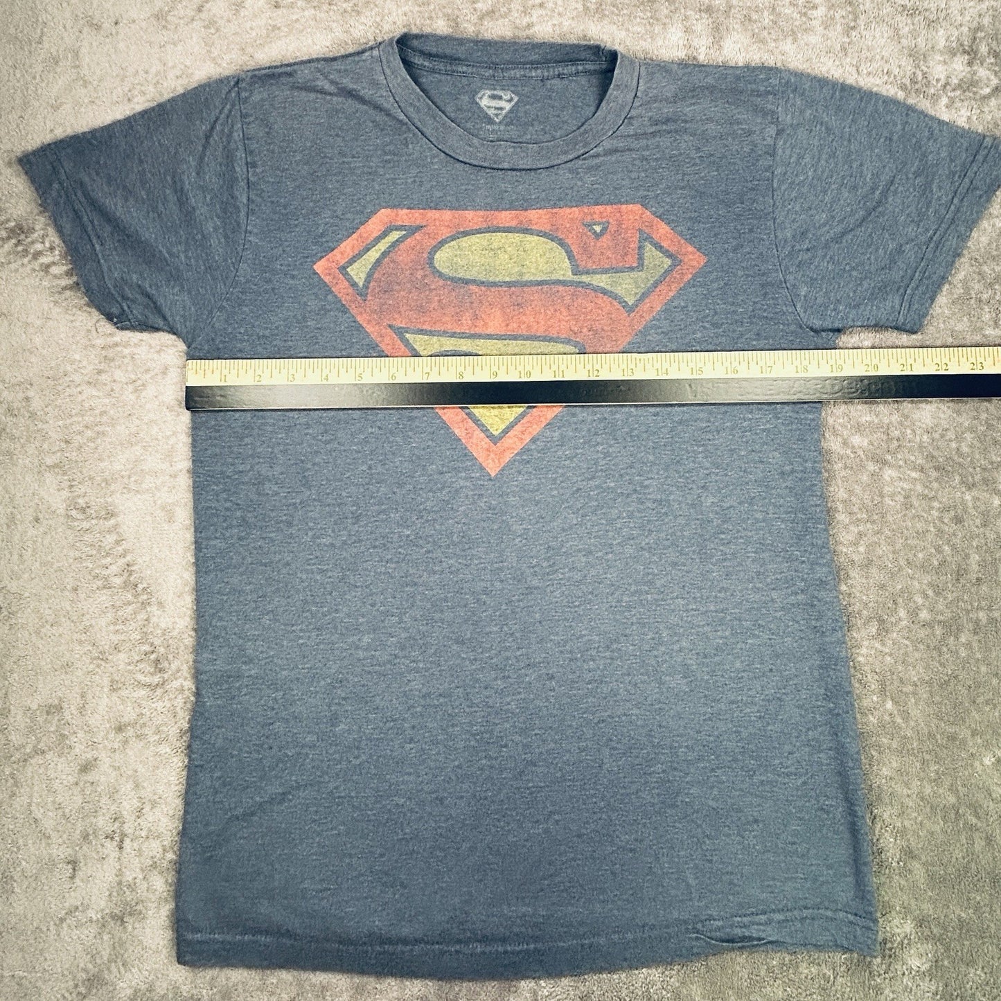 DC Comics Superman Logo T-Shirt Blue Distressed Graphic Superhero Tee