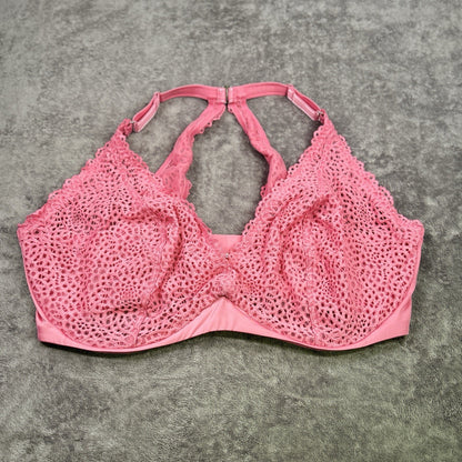 Curvy Couture Intimates 42G Pink Lace Racerback Underwire Bra D1280E