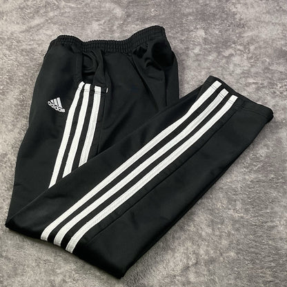 Adidas Boys Black Track Pants Youth M 10/12 3 Stripe Athletic Joggers Pockets