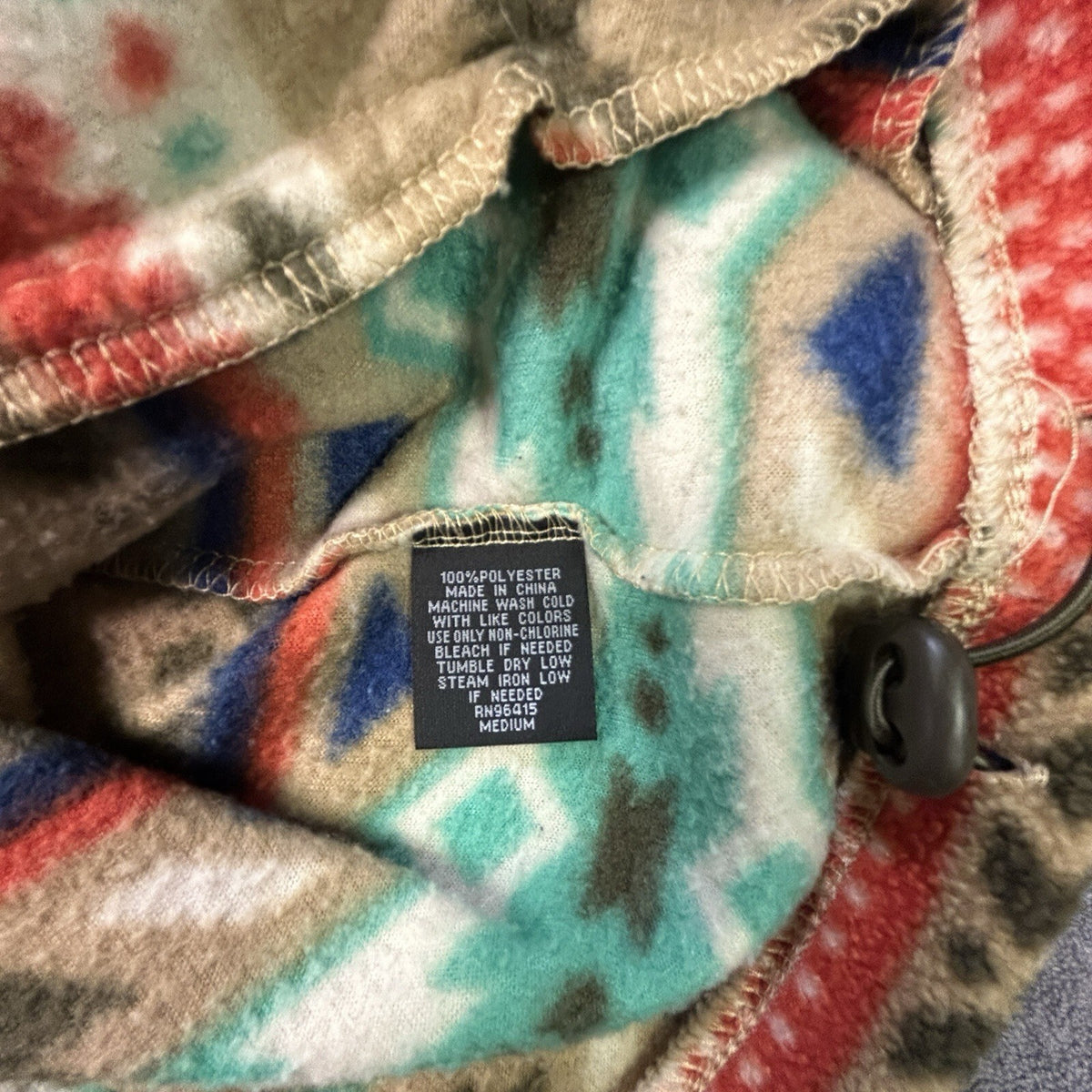 Massive Outdoor Fleece Hoodie Quarter Zip Tribal Aztec Medium