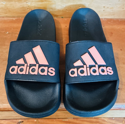 Adidas Adilette Comfort Slides Black Pink Cloudfoam Sandals Mens  Size 8