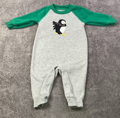 🐧 Carter's Fleece Penguin Romper (6M)