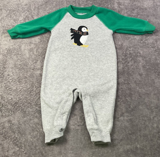🐧 Carter's Fleece Penguin Romper (6M)