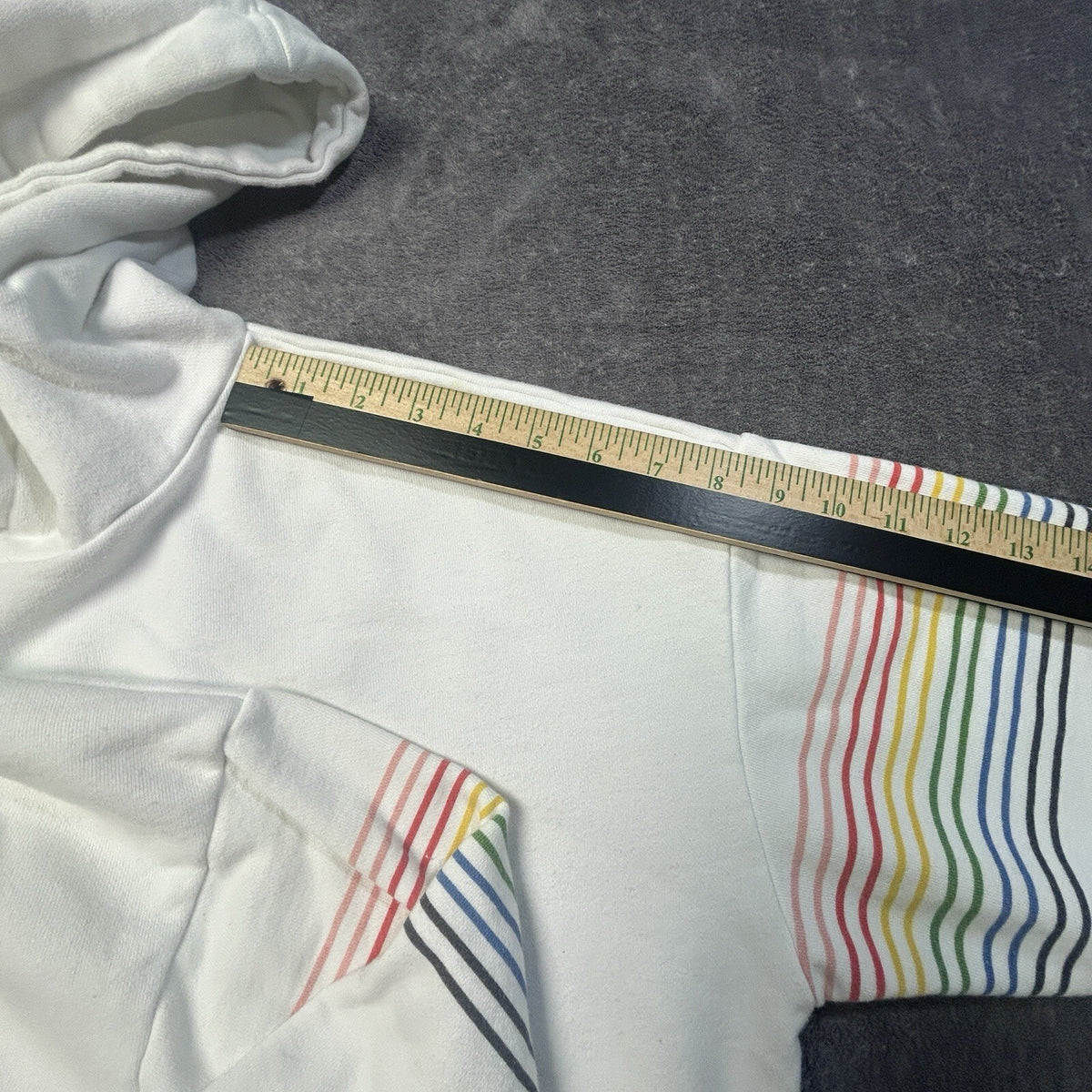 Dance & Marvel Rainbow Sleeve Hoodie White M