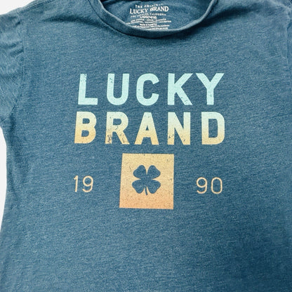 Lucky Brand Women's Graphic T-Shirt Lucky Brand 1990 Clover Blue Size L/G 14-16