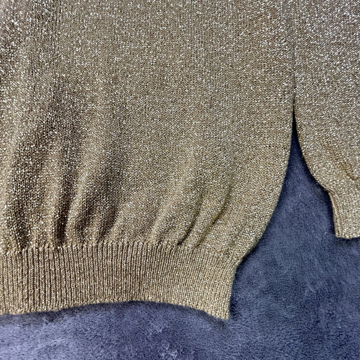 Vintage Bentley Cardigan Metallic Knit Gold Medium
