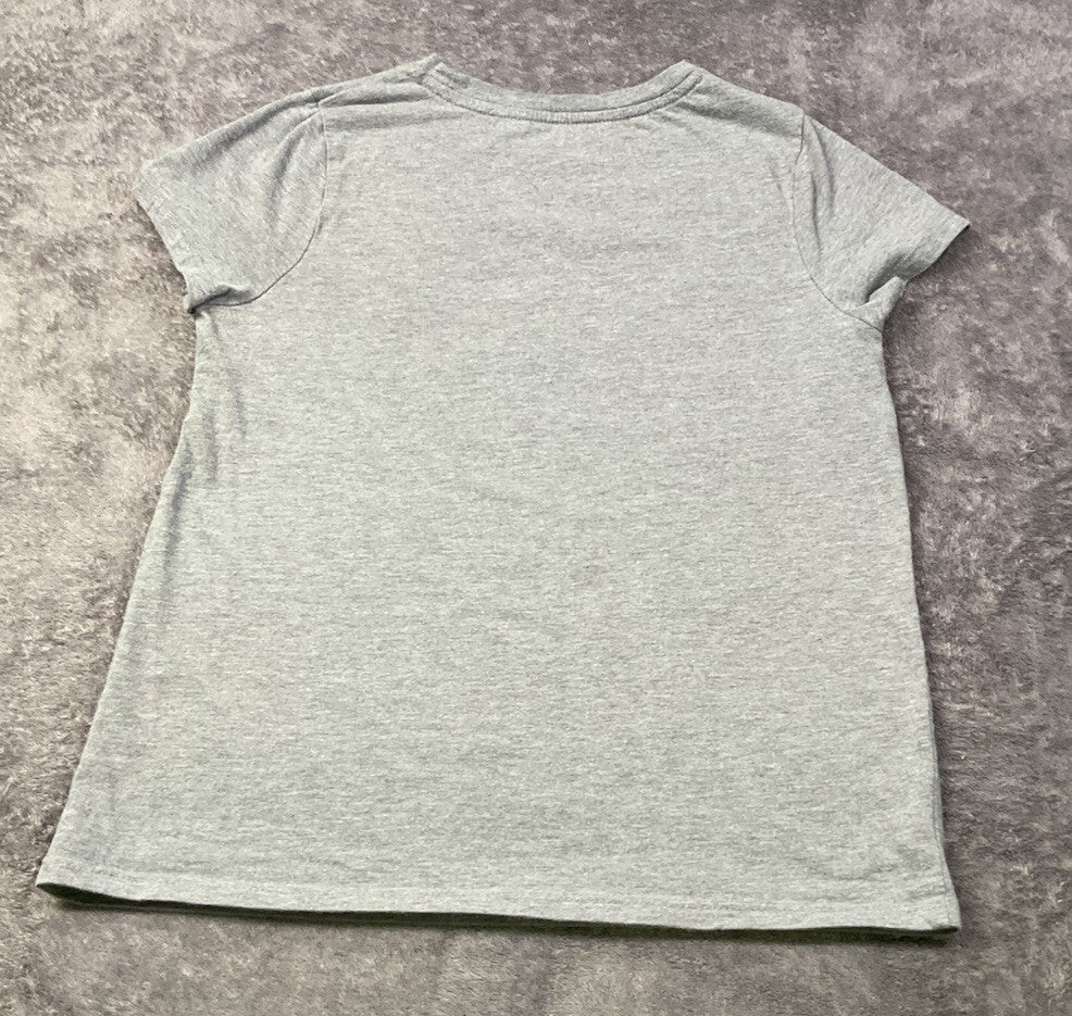 Cat & Jack Girls Gray Daisy Smiley Face Graphic T-Shirt Short Sleeve