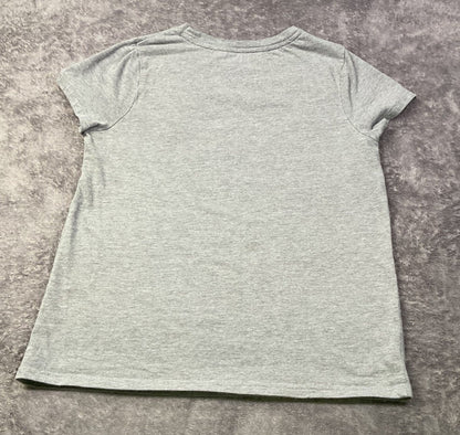 Cat & Jack Girls Gray Daisy Smiley Face Graphic T-Shirt Short Sleeve