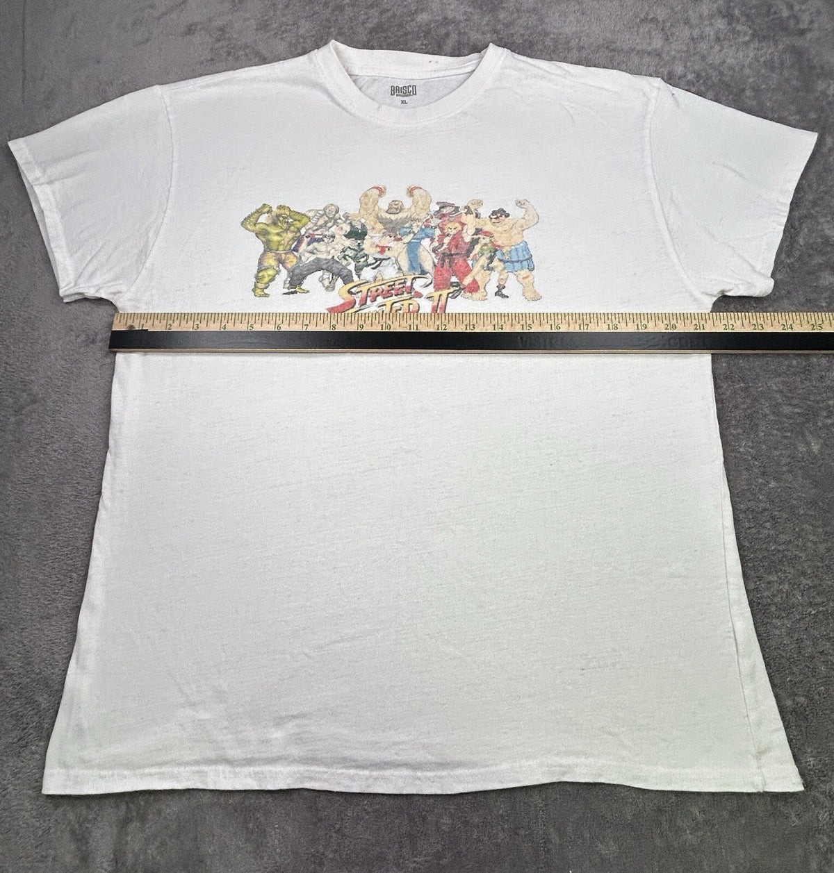Street Fighter II Brisco Brands T-Shirt Men’s XL White Graphic Video Game Tee