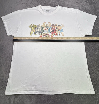Street Fighter II Brisco Brands T-Shirt Men’s XL White Graphic Video Game Tee