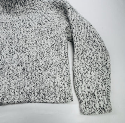 Vince Wool Cashmere Turtleneck Sweater M Chunky Knit Italian Yarn Ivory Gray