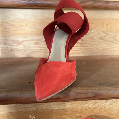 ALDO Red Suede Ybelilla Pointed w/Wrap-Around Elastic Strap