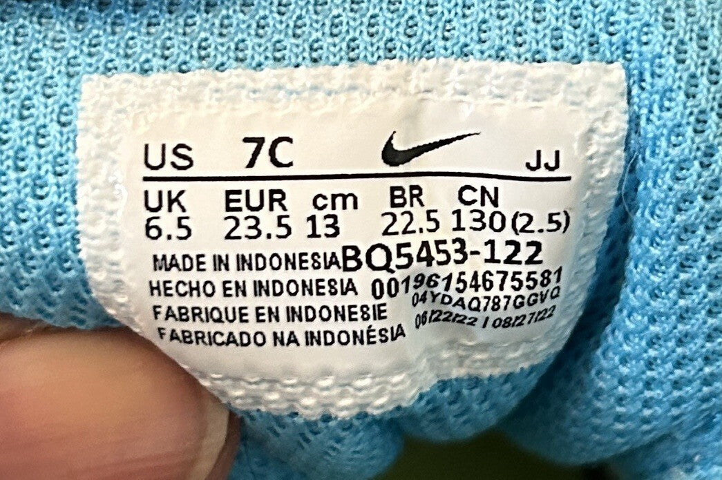 Nike Court Borough Low 2 Toddler 7C White Blue Volt Sneakers BQ5453-122