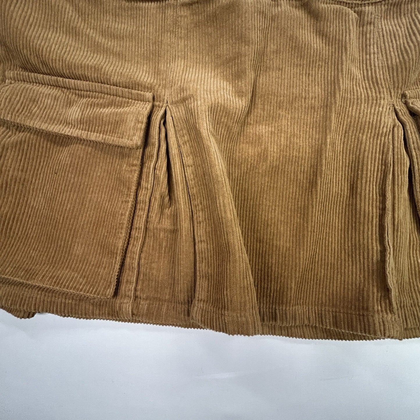 Wild Fable XL Brown Corduroy Mini Skirt Cargo Pocket Stretch Women's Tan