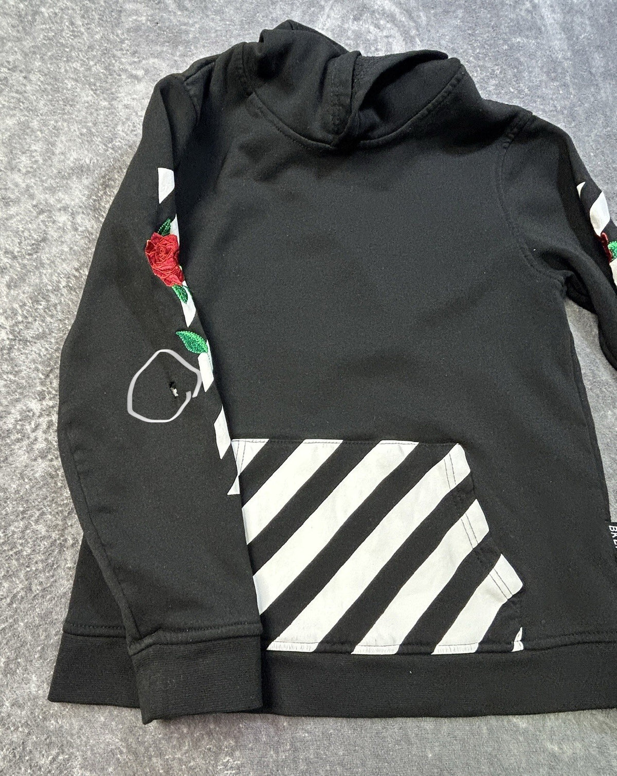 Brooklyn Cloth Rose Stripe Hoodie Black (Youth) L