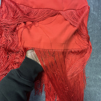 The Devil Wears Prada x Scoop Red Fringe Skirt Women's 0 NWT