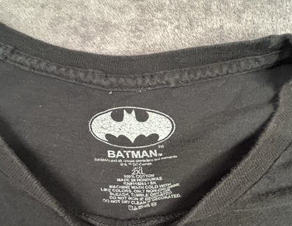 Batman Mens XXL T Shirt Black Yellow Logo DC Comics Graphic Tee 2XL